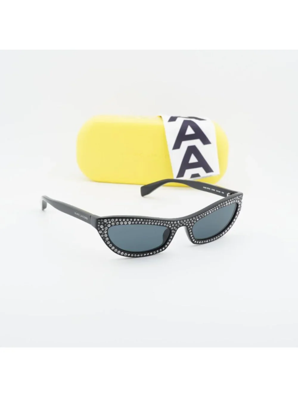 Marc Jacobs MARC 797/S 07C5 IR Cat Eye Sunglasses - Black/Crystal / Grey